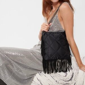 MZ Wallace Madison Fringe Crossbody Black, LIKE NEW
